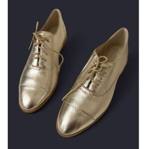 Cole Haan ‘The Go-To’ Arden Gold Leather Lace Up Oxfords Loafers - Size 7.5